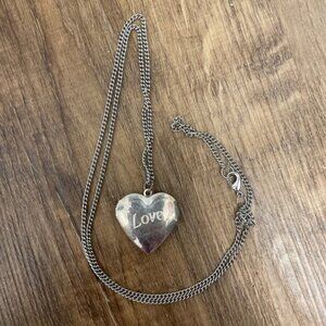 Big silver heart locket